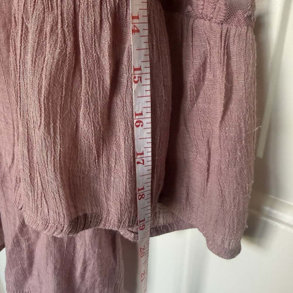 Indigo Rose Women’s Boho Sheer Lace Mauve Flowy Top 2X - Picture 8 of 8